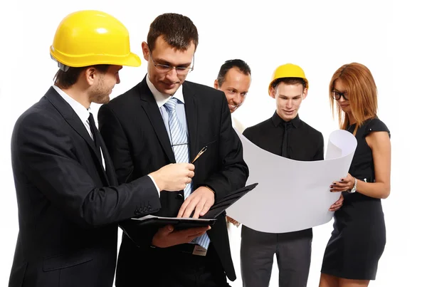 Equipe de construção em reunião de negócios — Fotografia de Stock