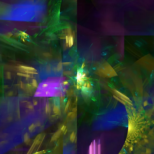 Multi Gekleurde Fractal Abstracte Achtergrond Vierkante Afbeelding — Stockfoto