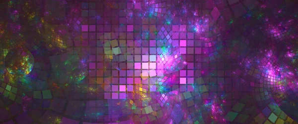 Фрактальное Абстрактное Фоновое Горизонтальное Многоцветное Изображение — стоковое фото
