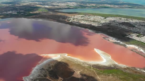 Drone Punto Vista Las Salinas Lago Salato Torrevieja Costa Blanca — Video Stock