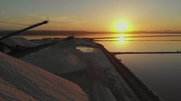 Vista Aérea Del Lago Sal Las Salinas Torrevieja Concepto Industria — Vídeos de Stock