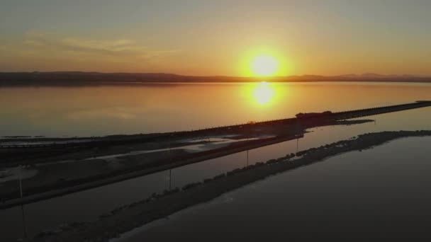 Letecký Pohled Solné Jezero Las Salinas Torrevieja Solný Průmysl Koncept — Stock video
