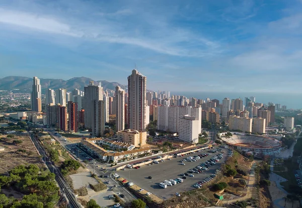 Wolkenkrabbers Van Benidorm Stadsgezicht Tijdens Zonnige Dag Provincie Alicante Costa — Stockfoto