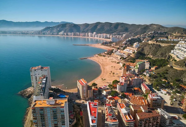 Aerial Drone Point View Cullera Townscape Beach Background Sunny Winter — Stock Photo, Image