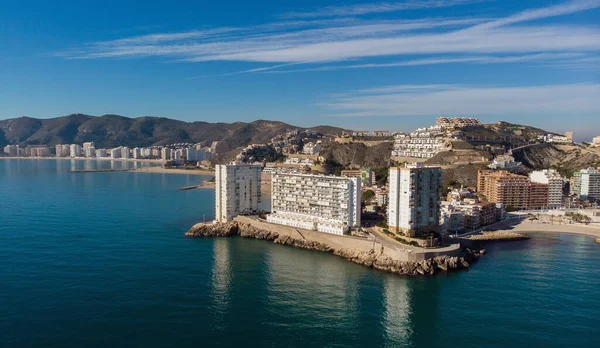 Point Vue Drone Aérien Paysage Urbain Cullera Pendant Journée Ensoleillée — Photo