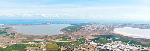 Vista Panorámica Aérea Horizontal Gran Angular Imagen Del Paisaje Urbano — Foto de Stock