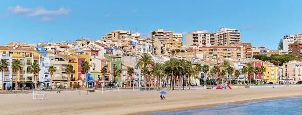 Punto Drones Aéreos Vista Panorámica Costa Vila Joiosa Villajoyosa Vista — Foto de Stock