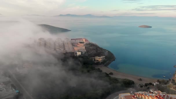 Punto Vista Aéreo Del Dron Manga Del Mar Menor Ciudad — Vídeo de stock