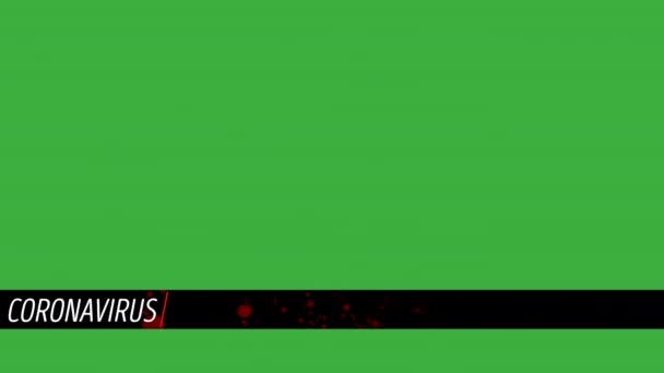 コロナウイルス最新の新鮮な実際のニュース低3番目 緑の画面の下の領域に配置されたグラフィックオーバーレイ — ストック動画