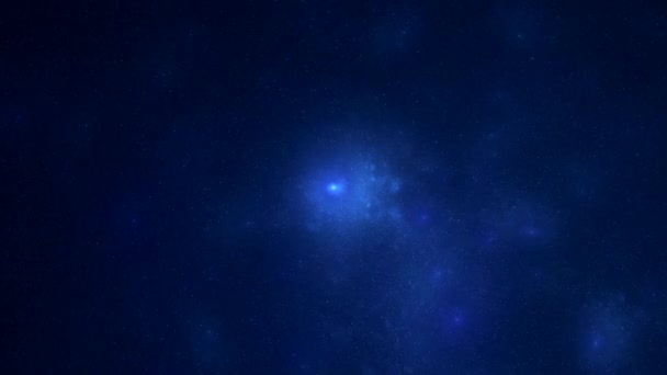 Fond Abstrait Fractal Étoiles Tombantes Flocons Neige Sur Espace Bleu — Video