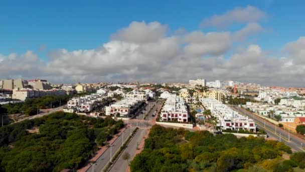 Aerial Panorama Torrevieja Mata Cityscape Modern Architecture Residential Neighbourhood Buildings — Stock Video