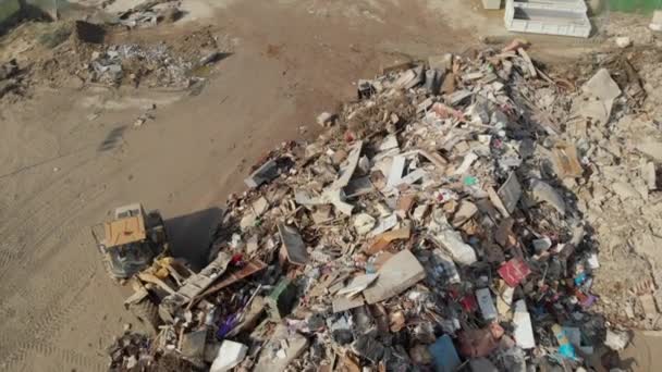 Aerial Scrap Heap Landfill Waste Gota Fria Cold Drop Flood — Stock Video