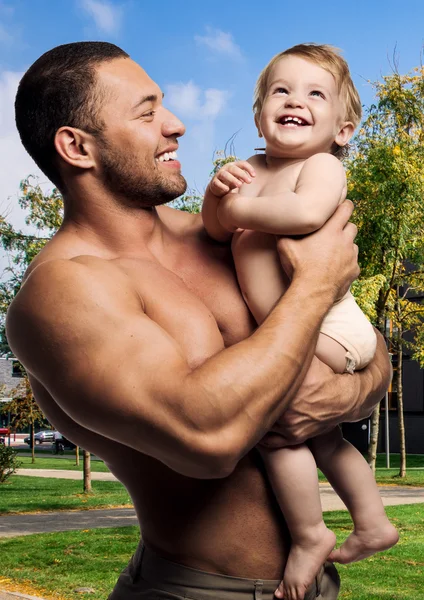 Kärleksfull pappa med dotter — Stockfoto