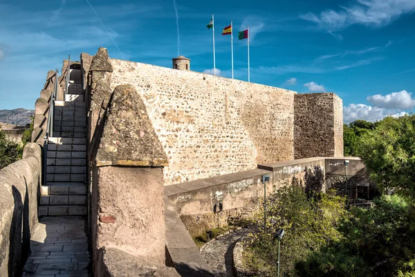 Замок Гибралфаро (Alcazaba de Malaga), Испания — стоковое фото