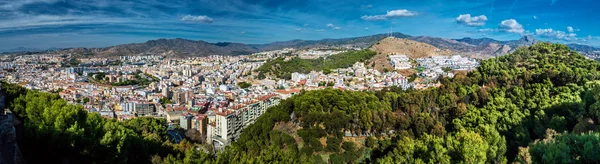 Panorama of Malaga city, view from the Gibralfaro fortress — Stock Photo, Image