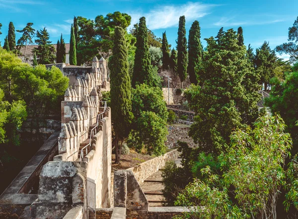 Gibralfaro Kalesi (Alcazaba de Malaga). Malaga şehir. İspanya — Stok fotoğraf