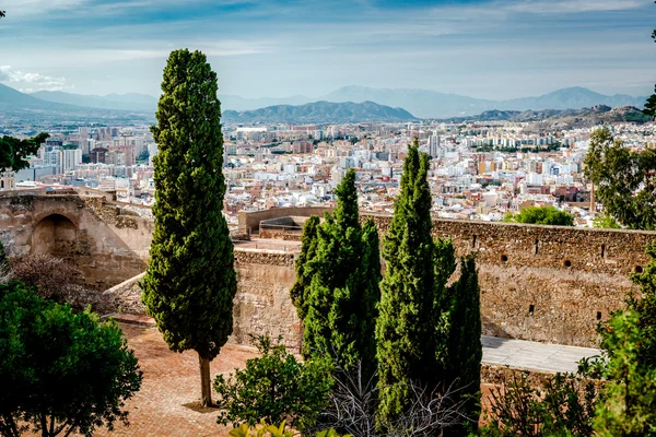 Gibralfaro Kalesi (Alcazaba de Malaga). Malaga şehir. İspanya — Stok fotoğraf