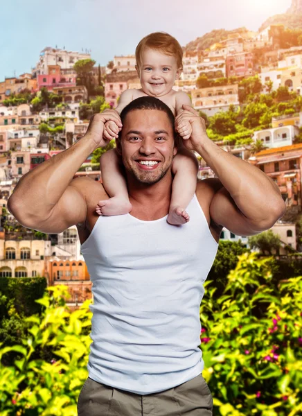 Padre feliz con hija pequeña — Foto de Stock