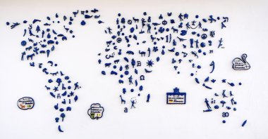 Dünya Haritası. Mijas Costa del Sol. İspanya Endülüs şehirde