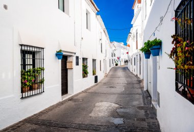 Picturesque street of Mijas clipart