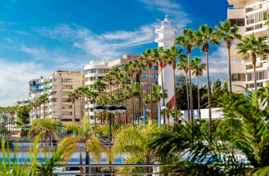 View of the Marbella resort city clipart
