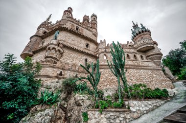 Part of Colomares Castle. Benalmadena town. Spain