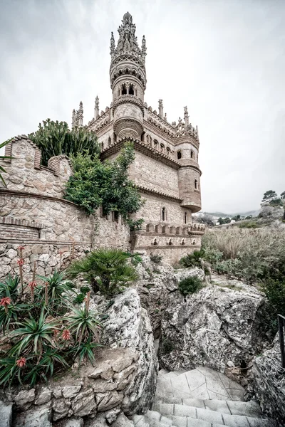Part of Colomares Castle. Benalmadena town. Spain — стокове фото