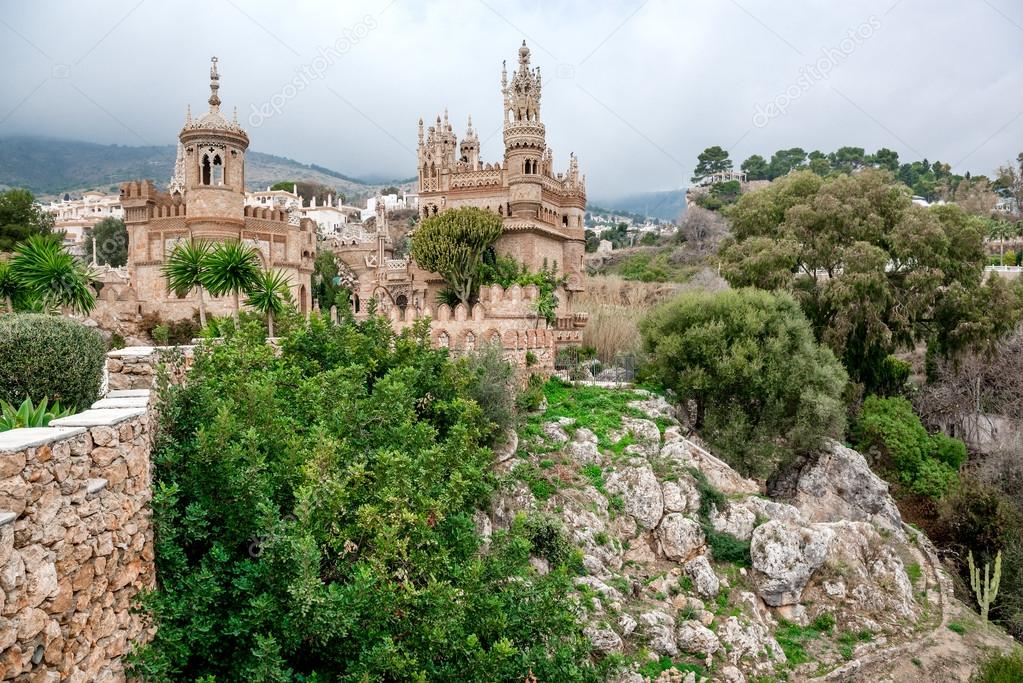 Exterior of Colomares Castle. Benalmadena town, Spain