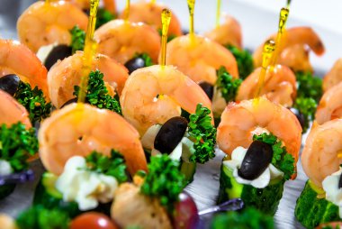 Delicious seafood canapes