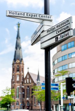 Sokak tabelası Eindhoven yerlerinden. Hollanda