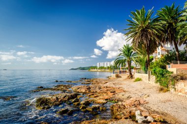 Ibiza sahili. Balearic Islands, İspanya