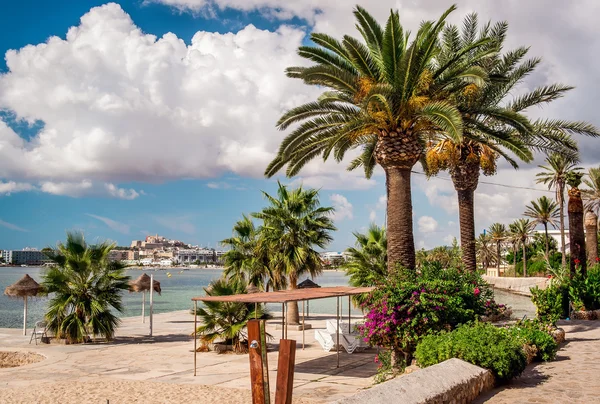Seafront promenade of Ibiza. Balearic Islands. Spain — Stock Photo, Image