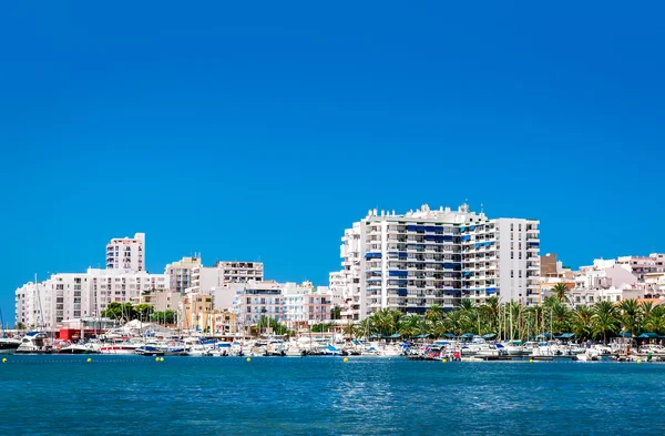 Waterside view to San Antonio de Portmany harbor — Stock Photo, Image