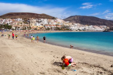 Tenerife, Kanarya Adaları - 09 Ocak 2015: İnsanlar üzerinde rahatlatıcı 