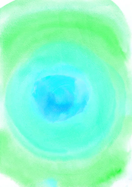 水彩の抽象画。グリーン、ターコイズ、ブルー色 — ストック写真