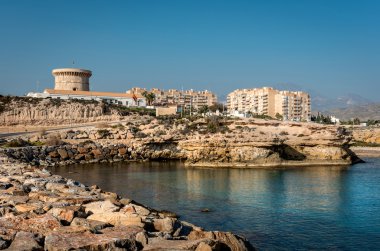 El Campello bay, Costa Blanca, Alicante bir sahil kasabası olan