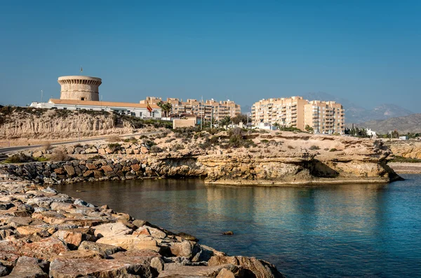 El Campello zatoki, to nadmorskie miasto na wybrzeżu Costa Blanca, Alicante — Zdjęcie stockowe