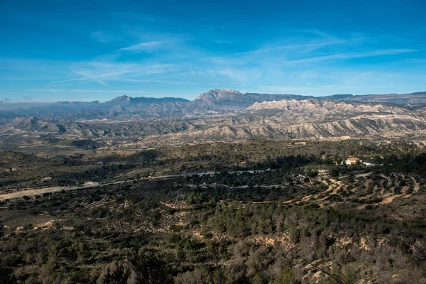 Bergskedja i Alicante. Costa Blanca, Valencia. Spanien — Stockfoto