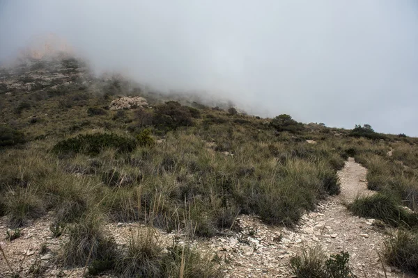 Mountains in the clouds. Alicante. Spain — Stock Photo, Image