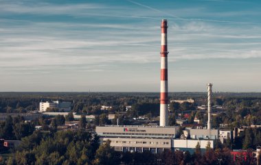 Riga, Latvia- October 3, 2015: Power plant in Riga. Latvia