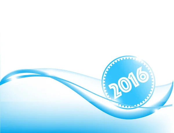 Onda blu Felice anno nuovo design — Vettoriale Stock