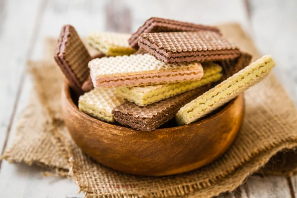 White and Black Wafer Biscuits — Stock Photo, Image