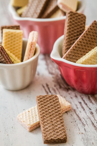 Beyaz ve siyah gofret bisküvi 