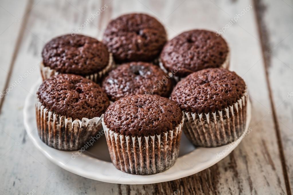 Mini Chocolate Brownie Cupcakes — Stock Photo © hskoken 63797223