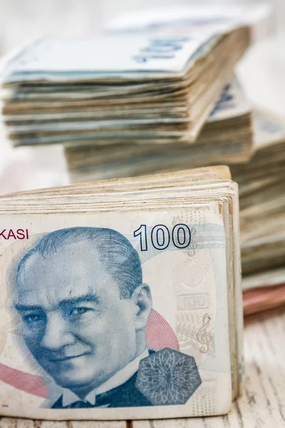 Haufen türkischer Lira — Stockfoto