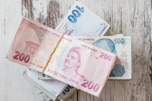 Haufen türkischer Lira — Stockfoto