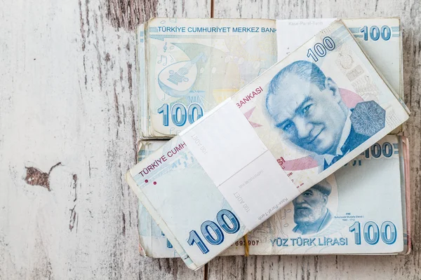 Haufen türkischer Lira — Stockfoto