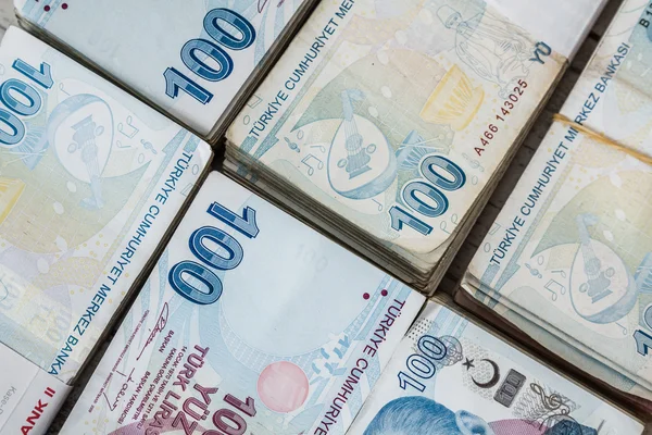 Haufen türkischer Lira — Stockfoto