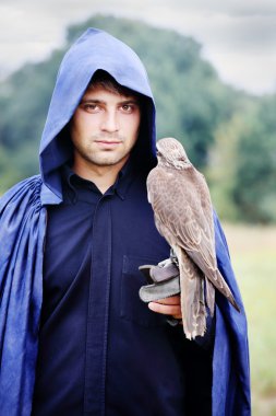 man with a falcon clipart
