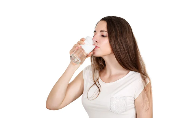 Mulher bebe água — Fotografia de Stock